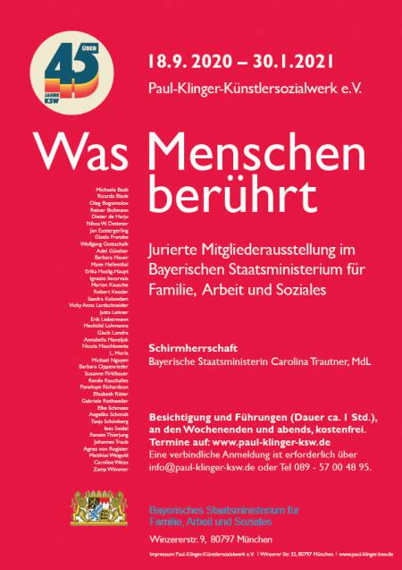 Plakat zur Ausstellung - Was Menschen berührt